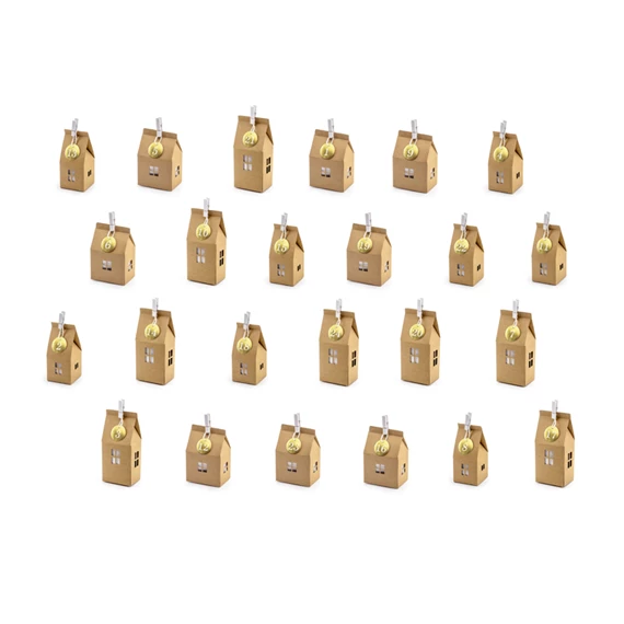 Adventi naptár házikók, mix 5x11x5 cm