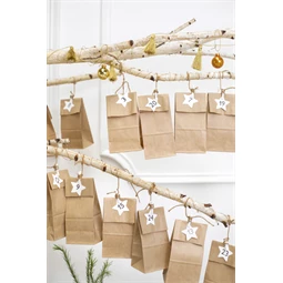 Adventi naptár tasakok, kézműves 8x6,5x21 cm S/24