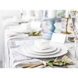 Ajándékdoboz 6x3,5x5,5 cm fehér,arany S/10