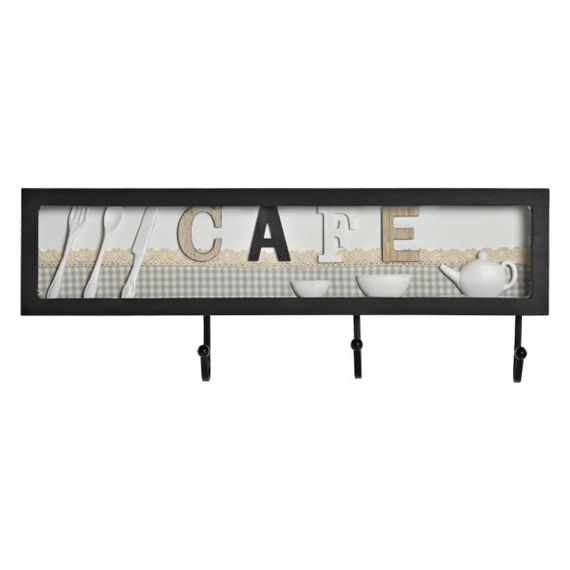 Akasztó falra "Cafe" felirattal 45x4x17 cm