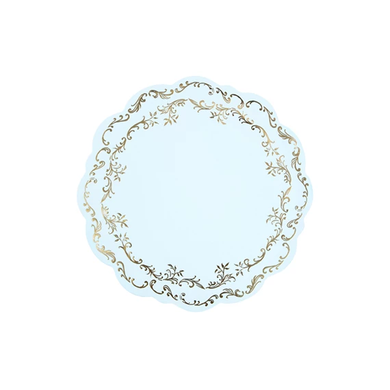 Alátétarany díszítéssel, világoskék, átmérő 35,5 cm S/6