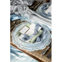 Alátétarany díszítéssel, világoskék, átmérő 35,5 cm S/6