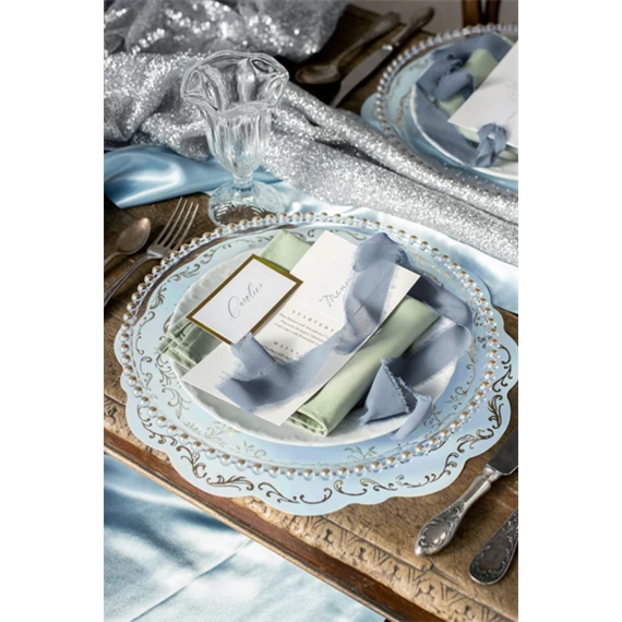 Alátétarany díszítéssel, világoskék, átmérő 35,5 cm S/6