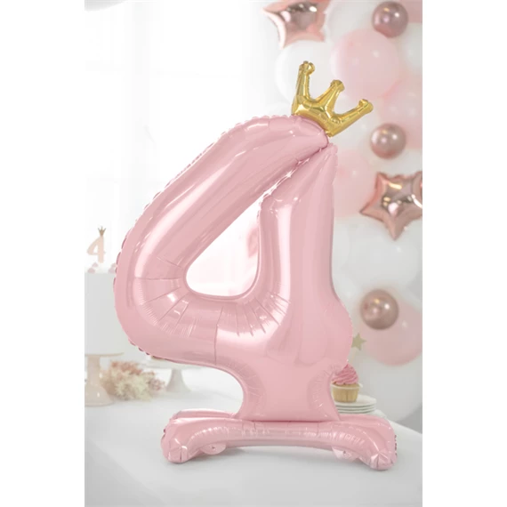 Lufi 4-es szám álló fólia84 cm világos rózsaszín