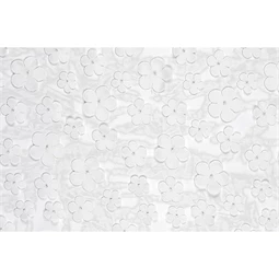 Asztali futó virágokkal fehér 26 x 500 cm