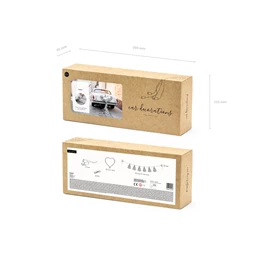 Autó dekorációs készlet szívek ezüst