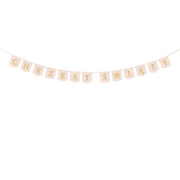 Banner Chrzest Święty 2 m világos rózsaszín