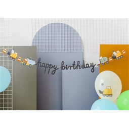 Banner boldog születésnapot építőjárművek 2 m