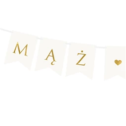 Banner férj feleség, fehér, 15 x 110 cm