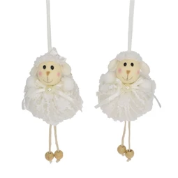 Bárány csipke ruhában, akasztós 15 cm 2 féle