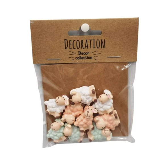 Bárány színes bundával, álló 2,2x1,2x2,3 cm 3féle S/9