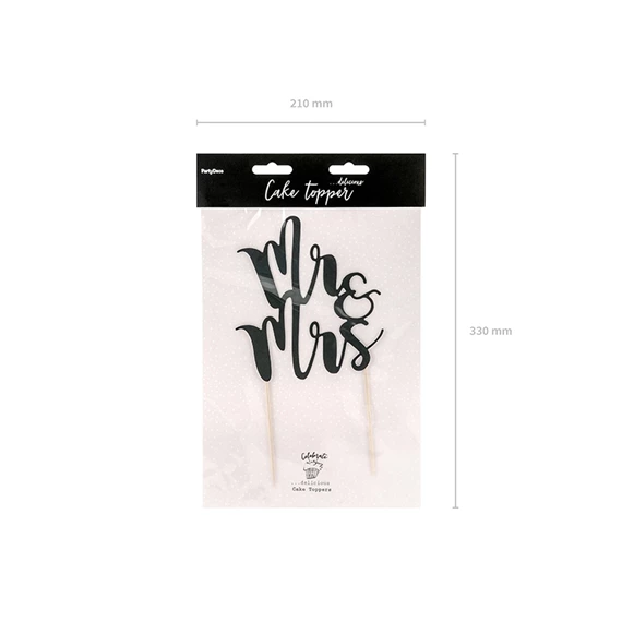 Betűző Mr&Mrs papír 25,5cm fekete