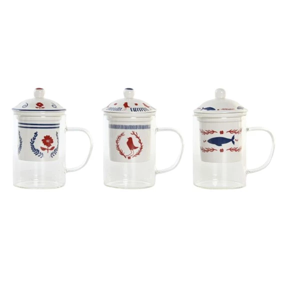 Bögre teás 12x8x14,5 cm 300 ml 3 féle