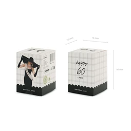 Szalag Happy 60 felirattal, krém, 76 cm