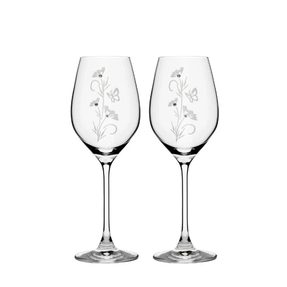 Boros pohár Swarovski kristállyal 360 ml 22,5x8 cm S/2