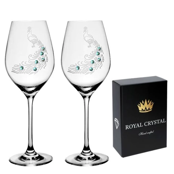 Boros pohár Swarovski kristállyal 360 ml 22,5x8 cm S/2