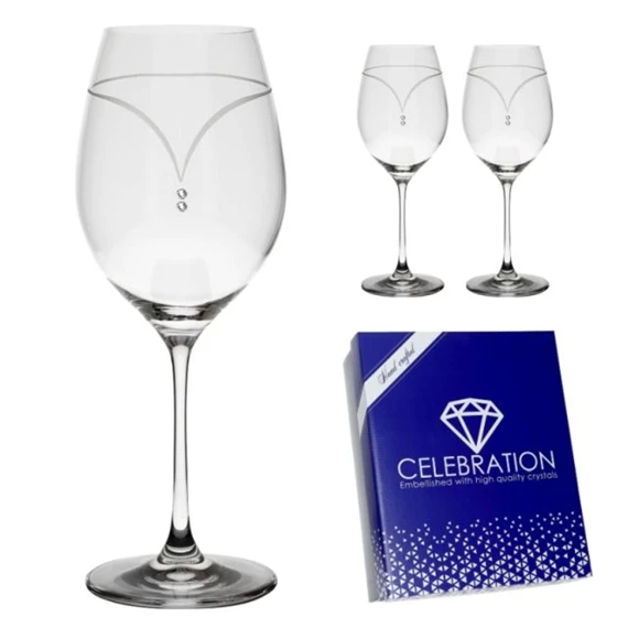 Boros pohár Swarovski kristállyal 470 ml 24x9,3 cm S/2