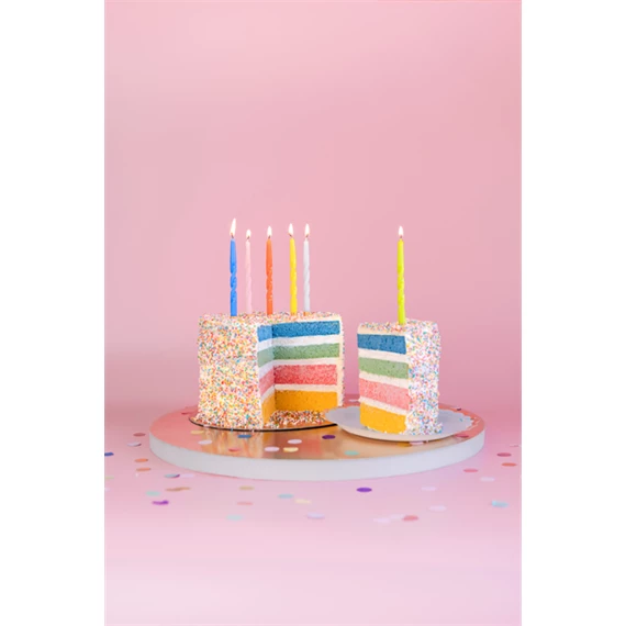 Csavart szülinapi gyertyák mix 14 cm S/6