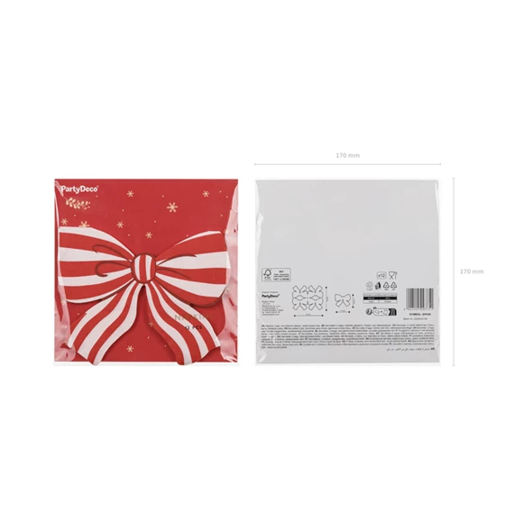 Csíkos masni szalvéták 16x13 cm mix S/12