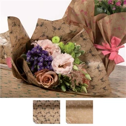 Csomagolópapír virágos inda mintával 1x25 m