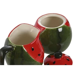 Cukor-, tejtartó szett dinnye mintás 11,5x9x11 cm S/2