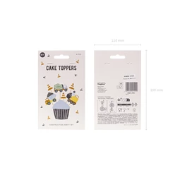 Cupcake dísz építőipari járművek 4-7 cm mix S/6