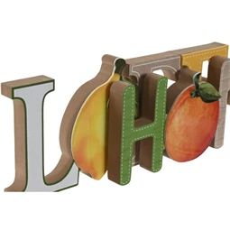 Dekoráció "Home" és "Life" felirat 30x2x11 cm 2 féle