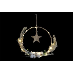 Dekoráció LED-es, akasztós csillag 30x2x30 cm 2 féle