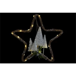 Dekoráció LED-es, akasztós csillag 43x10x43 cm 2 féle