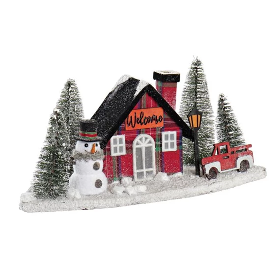 Dekoráció LED-es ház 38x15x21 cm