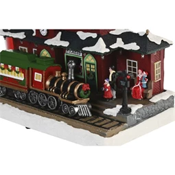 Dekoráció LED-es ház, zenélő, mozgó 32x16x30 cm