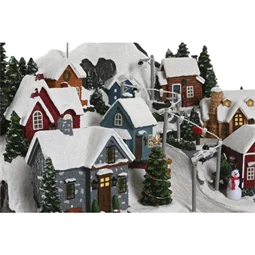 Dekoráció LED-es város zenélő, mozgó 38x17,5x29 cm