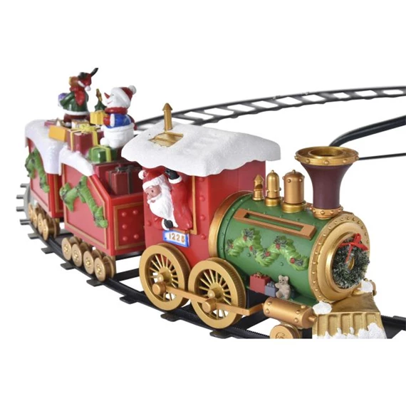 Dekoráció LED-es vonat mozgó, zenélő 136x136x15 cm