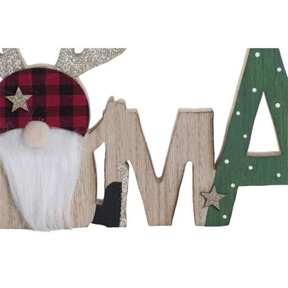 Dekoráció "XMAS" felirat 30x2x12 cm 2 féle