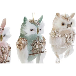 Dekoráció akasztós bagoly 10x4x15 cm 4 féle