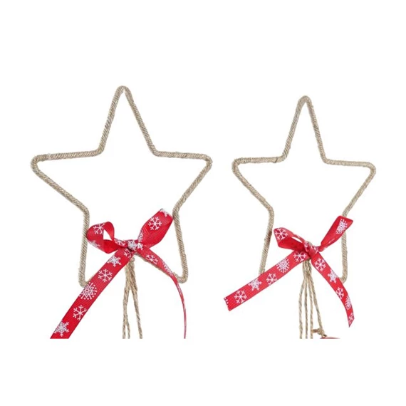 Dekoráció akasztós csillag 6,5x6,5x42 cm 2 féle