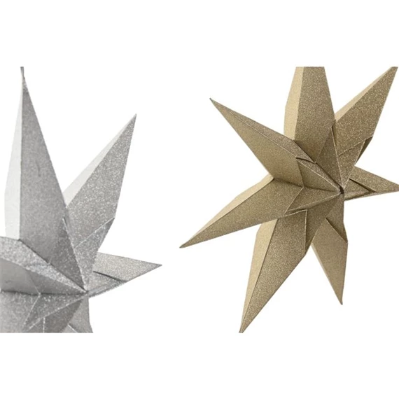 Dekoráció akasztós csillag 20x5x20 cm 2 féle