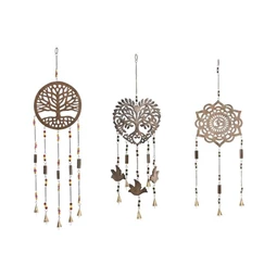 Dekoráció akasztós életfa, faragott 20x20x61 cm 3 féle