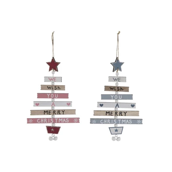 Dekoráció akasztós fenyő 15x0,6x24 cm 2 féle