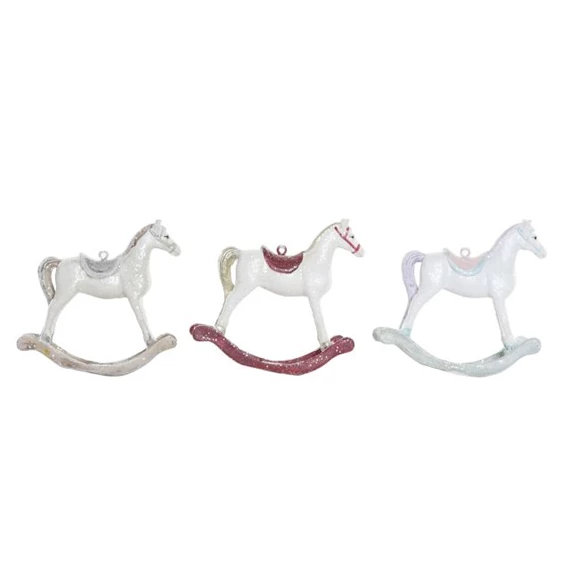 Dekoráció akasztós hintaló 8x3x8,5 cm 3 féle