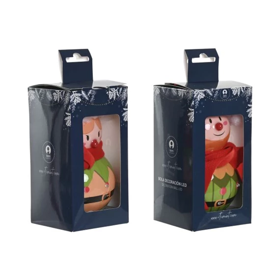 Dekoráció akasztós manó LED-es 8x8x14,5 cm 2 féle