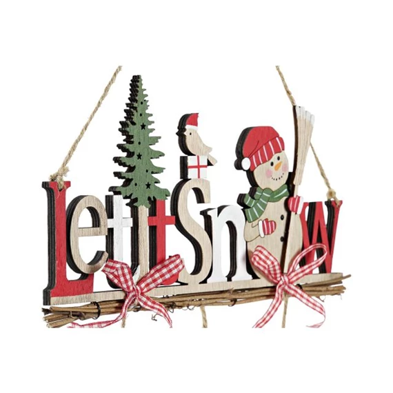 Dekoráció "Let it snow" felirat, akasztós 23x1x33,5 cm