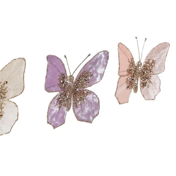 Dekoráció akasztós pillangó 11x3x13 cm 4 féle