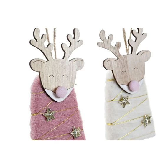 Dekoráció akasztós rénszarvas 6x3x18 cm 2 féle