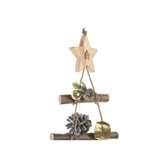 Dekoráció akasztós stilizált fenyő LED-es 58x6x80 cm