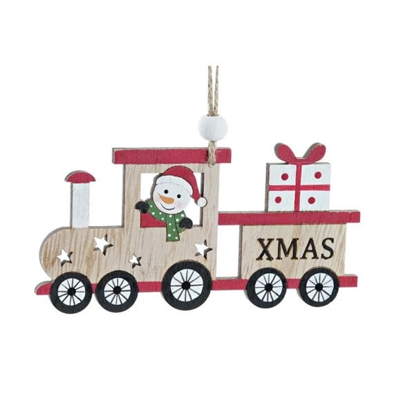 Dekoráció akasztós vonat 5,5x0,5x12 cm 2 féle