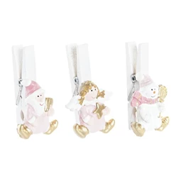 Dekoráció csipesz 3x1x5 cm 3 féle S/5