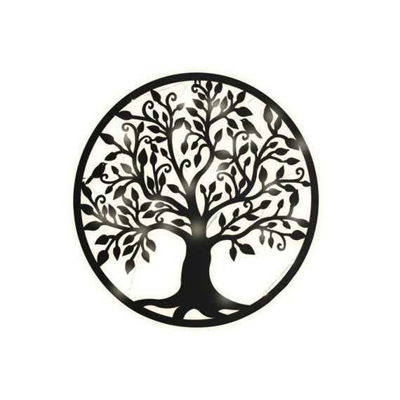 Dekoráció falra, LED-es fa 60x2x60 cm