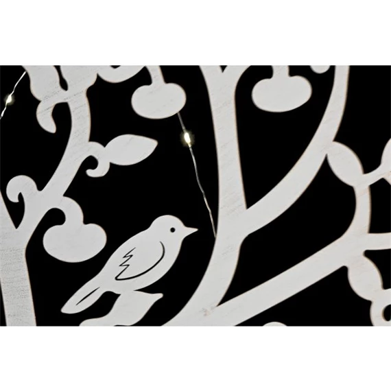 Dekoráció falra, LED-es fa minta 99x2x99 cm