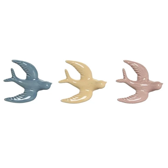 Dekoráció falra, fecske 12x4x11 cm 3 féle